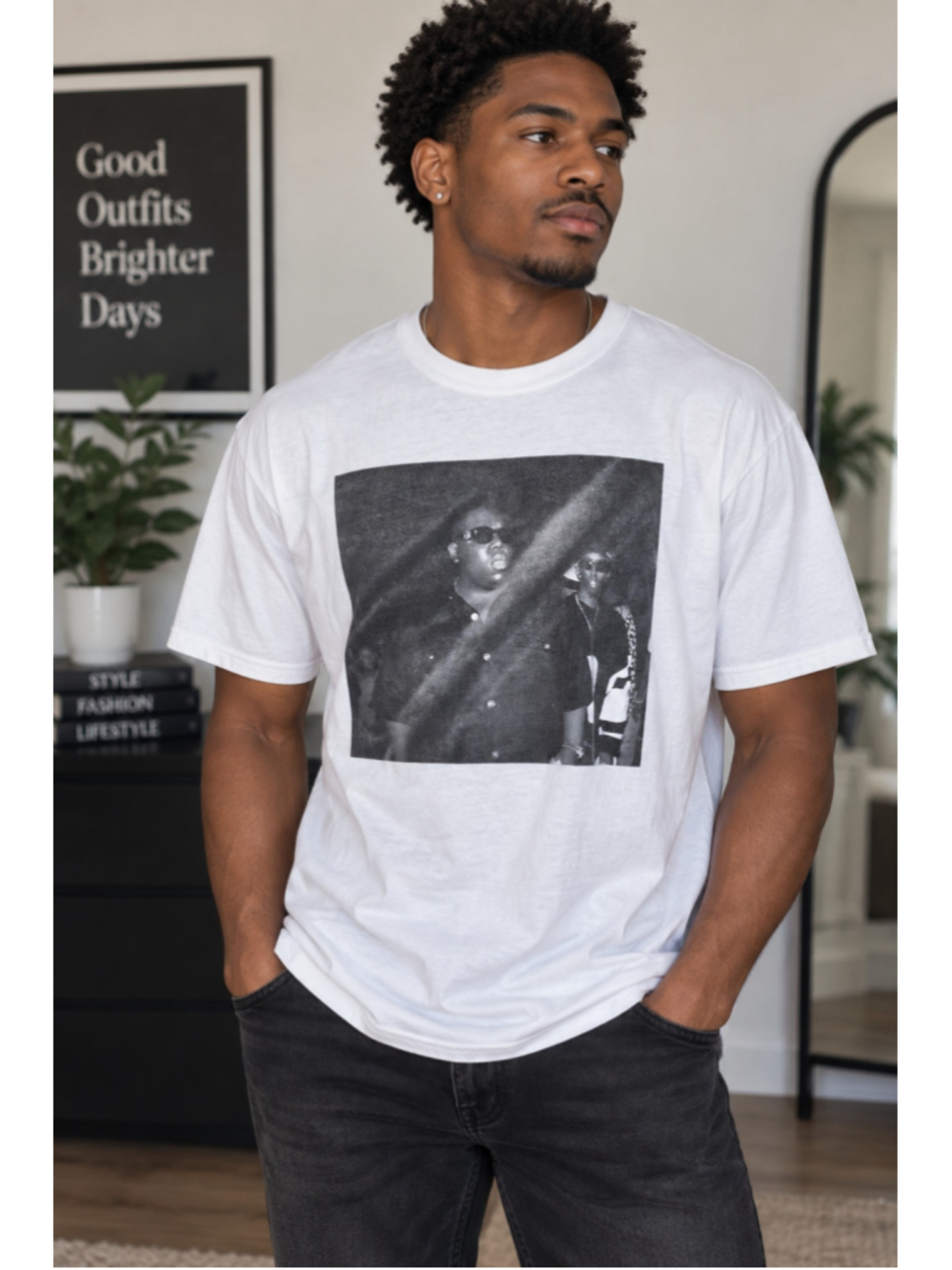 The Notorious B.I.G. Graphic Tee Shirt White Black Men’s Size XL